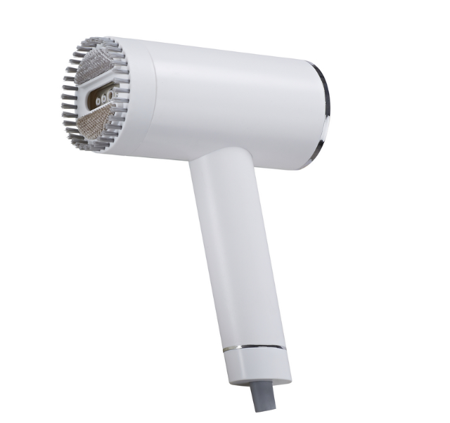 Compact Travel Garment Steamer with Hair Brush Accessory Product Size 23.25x17x7.4 cm