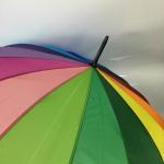 16 Colors Rainbow Umbrella Metal Shaft Wooden Handle Pongee Cover