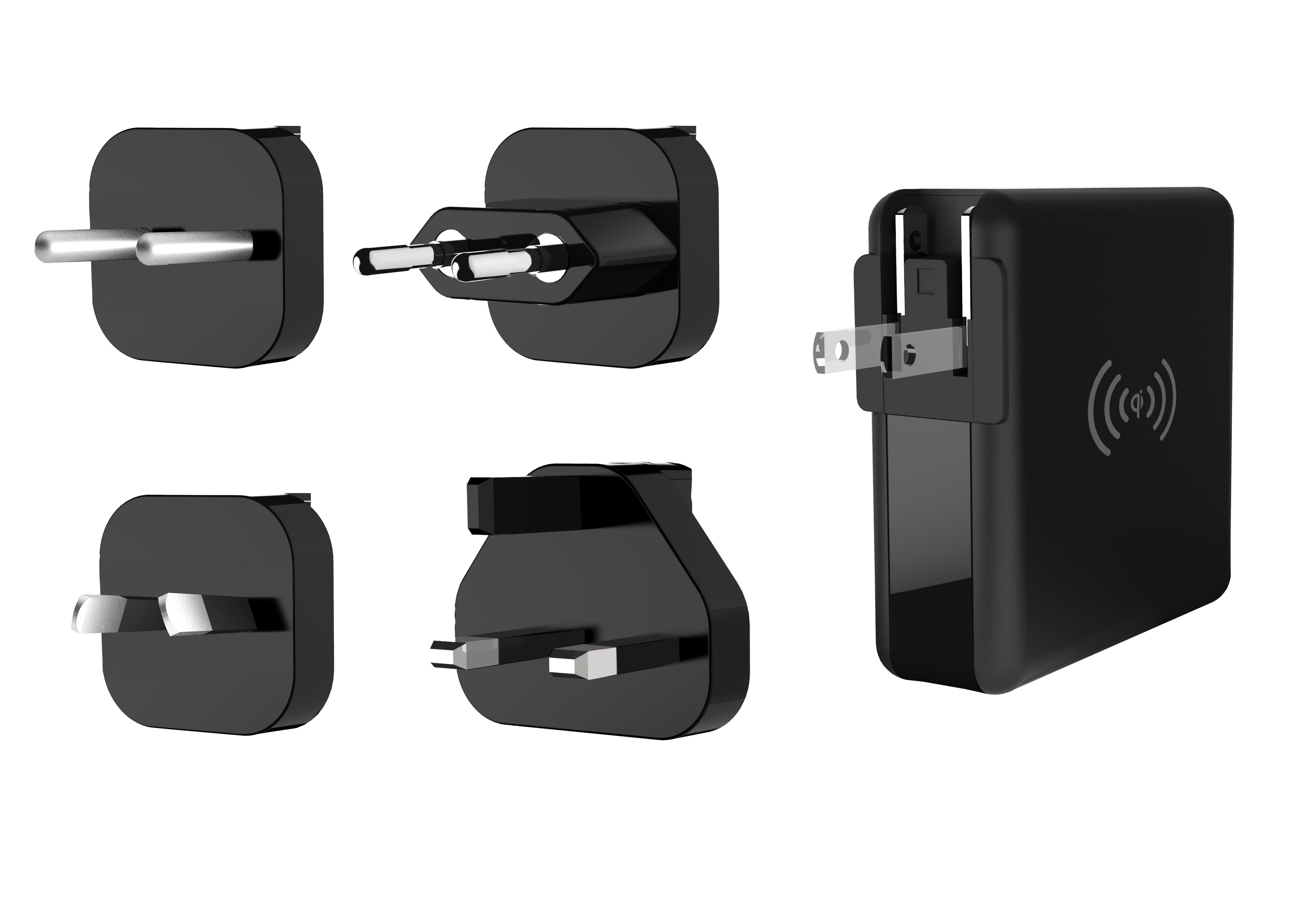 IOS Android 8000mAh Portable Charger With Built In Wall Plug