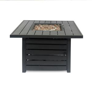 Quality Garden Patio Outdoor Gas Square Fire Pit Black Ceramic Tabletop CSA wholesale