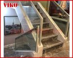 Double Steel Plate Staircase VK33S Marble Tread，Beech Tread , Carbon Steel