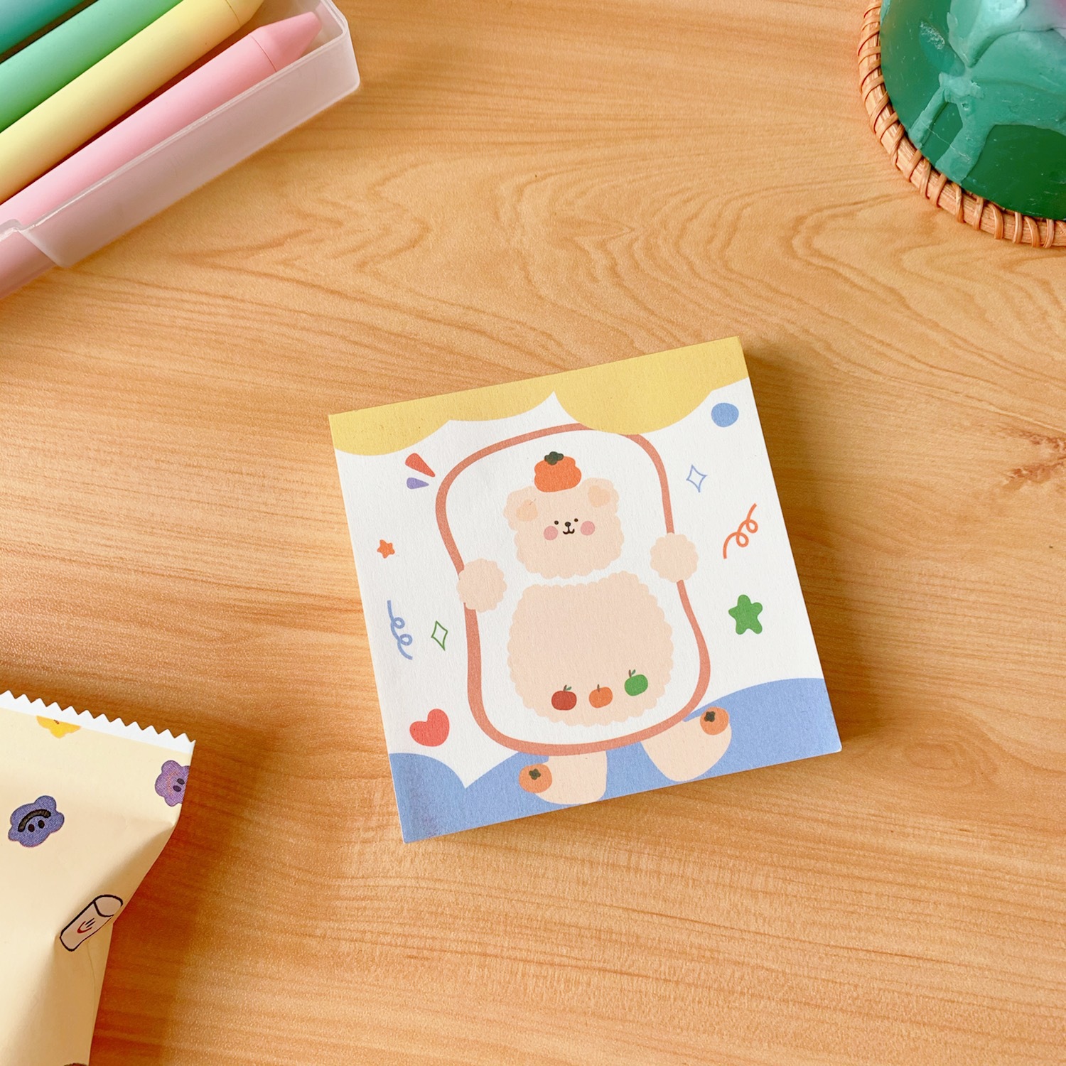 Cute Bear Self Sticky To Do List Note Pad for School Office 2022 Stationery Supplies