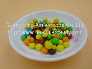 Quality Good Taste Crispy Chocolate Cacao Beans Yellow / Red / Blue Colour Jelly Candy wholesale
