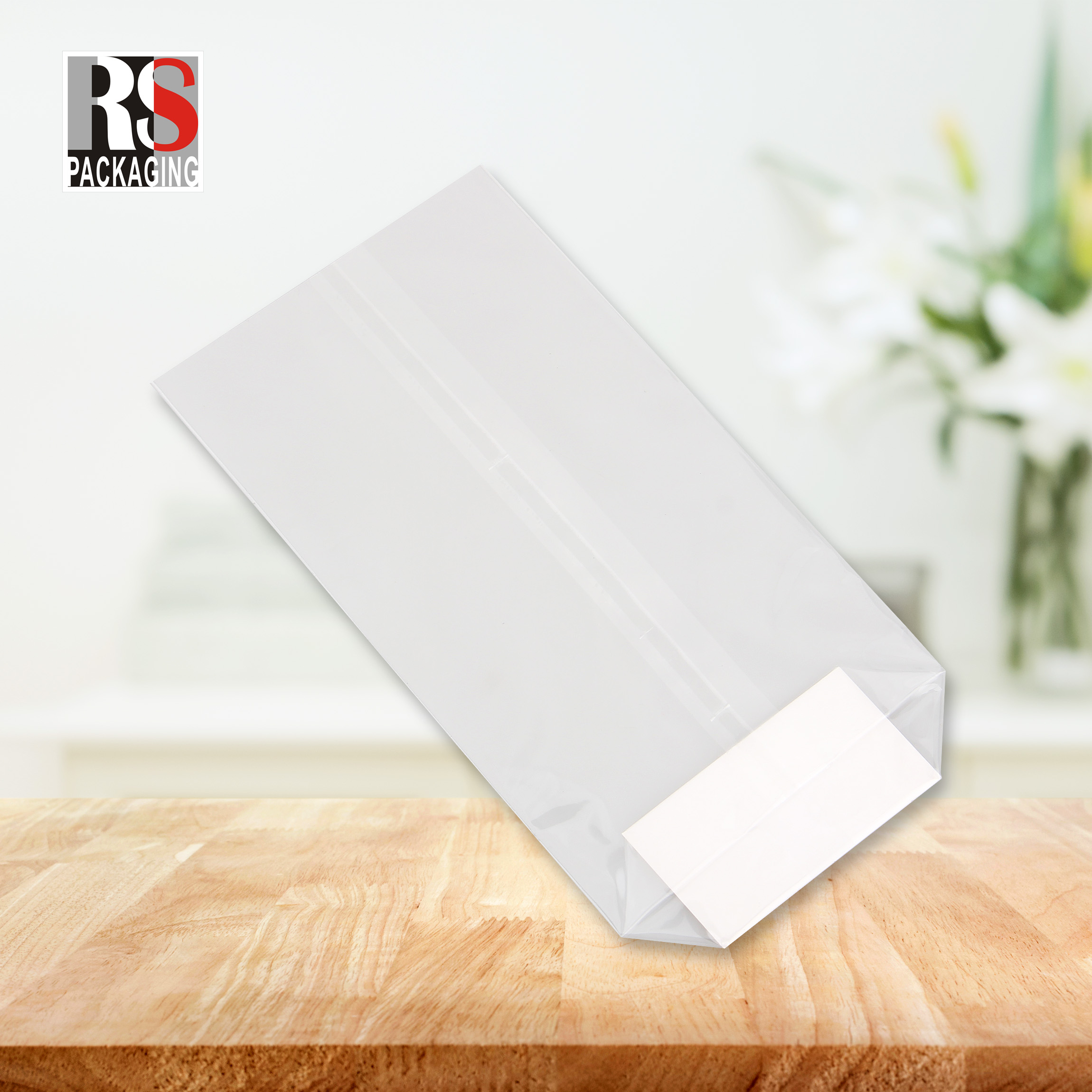 Recyclable Square Bottom Bakery Cellophane Bags With Convenient Window Feature