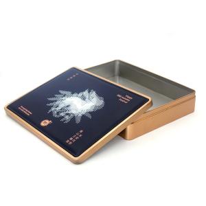 Quality Luxury Leather Surface Metal Cans Gift Packaging Box Cookie Food Mooncake wholesale