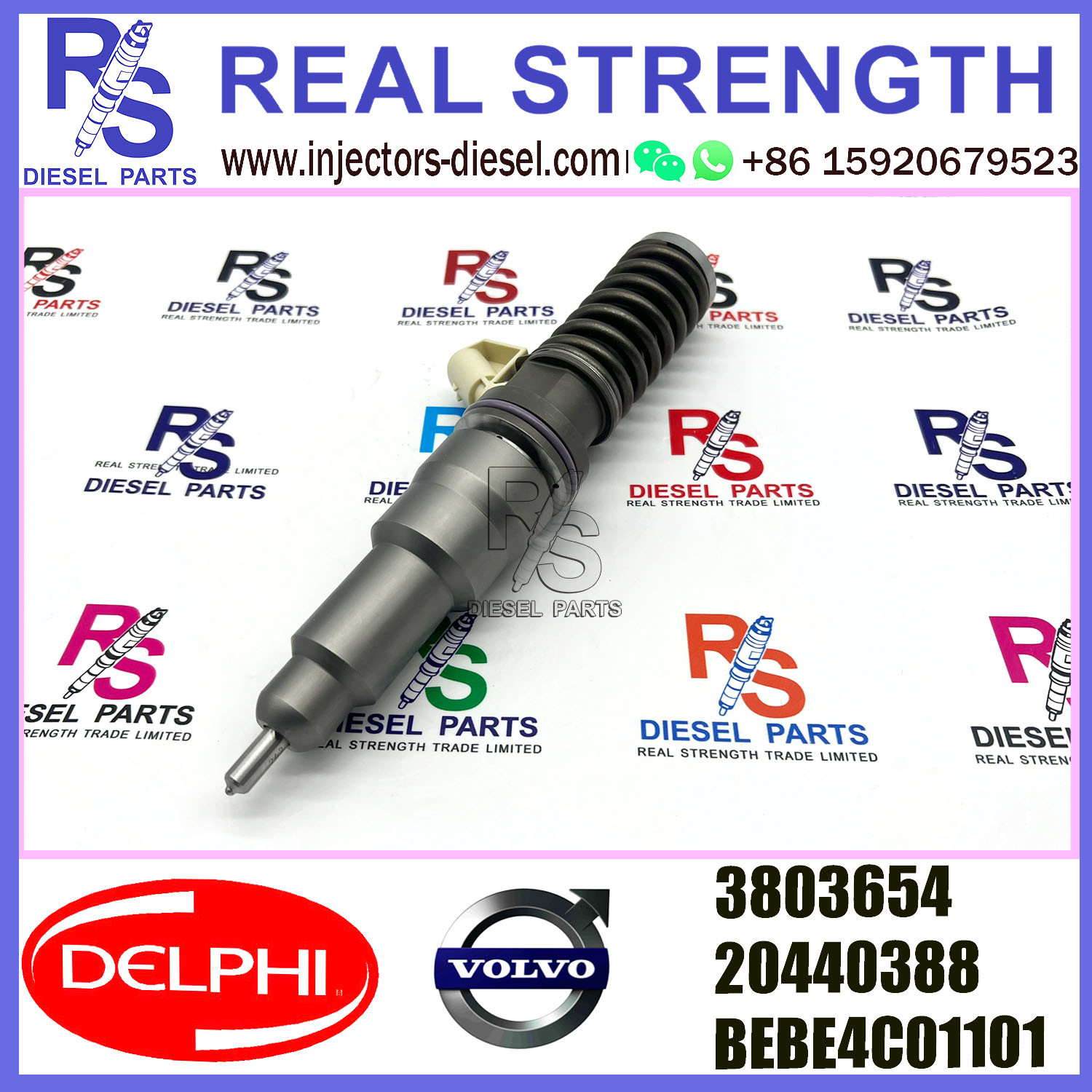 DELPHI 2pin injector 3803654 20440388 BEBE4C01101 Diesel pump Injector V-O-L-V 3803654 BEBE4C01101 E1 for V-O-L-V D12 BUS