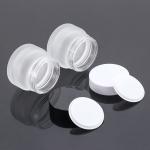 Stock Luxury Skin Care Glass Jar 50g Empty Frosted Cosmetic Packaging with Black