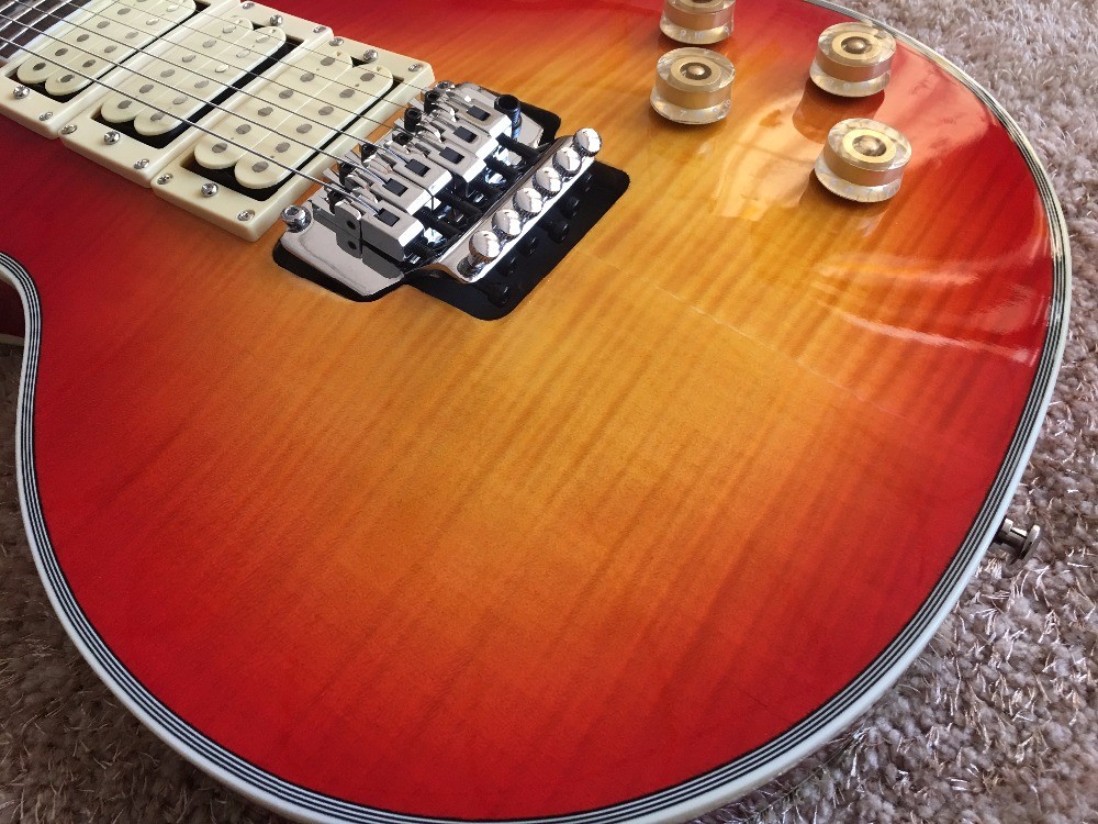 LP custom guitar with Floyd rose bridge and 3 Humbacker Ace Frehley Budokan Signature LP Custom Electric Guitar lightnin