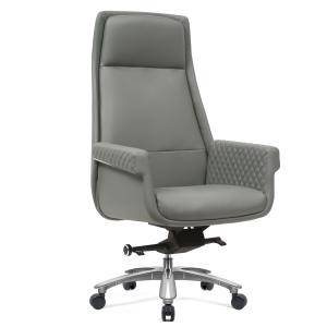 Quality Gray PU Leather Revolving Chair Ergonomic Swivel Office Chair wholesale