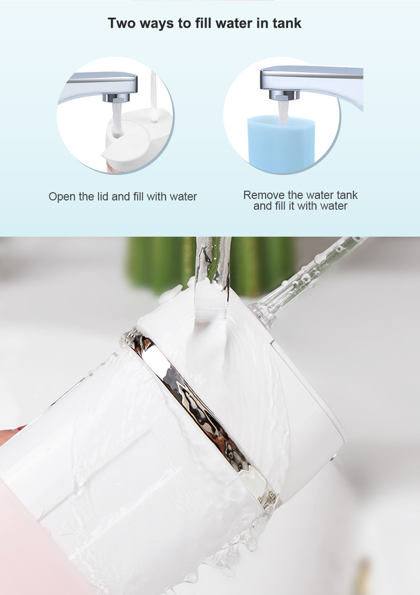CE 2W Small Portable Water Flosser , Leakproof Wireless Oral Irrigator