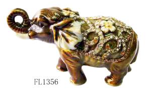 Quality Indian elephant shape metal enamel jewelry gift boxes for necklaces wholesale