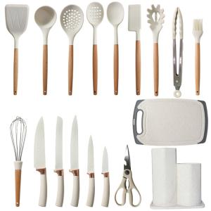 Quality 19Pcs Kitchen Utensil Set Easy to Clean Wooden Kitchen Utensils, Cooking Utensils for Nonstick Cookware Kitchen Gadgets wholesale