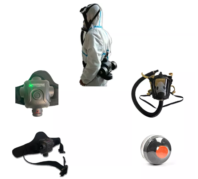 HEPA Filter Air Papr Respirator Mask Blower 4 Hours Rechargeable With Battery