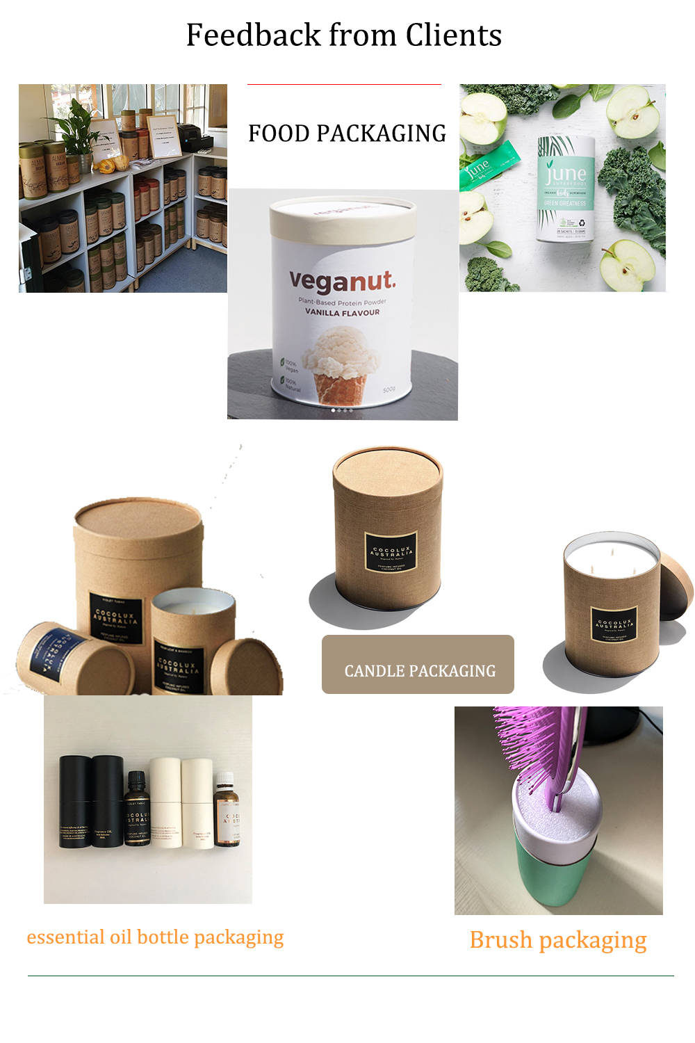 Hot Foil Stamping Dia 130mm Cardboard Tube Food Packaging