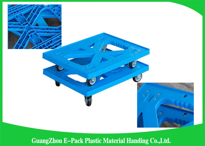 150kg Durable Heavy Duty Plastic Moving Dolly , Logistics Four Wheel Trolley
