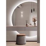 Half Moon Frameless Backlit Bathroom Mirror Smart Led Light Wall