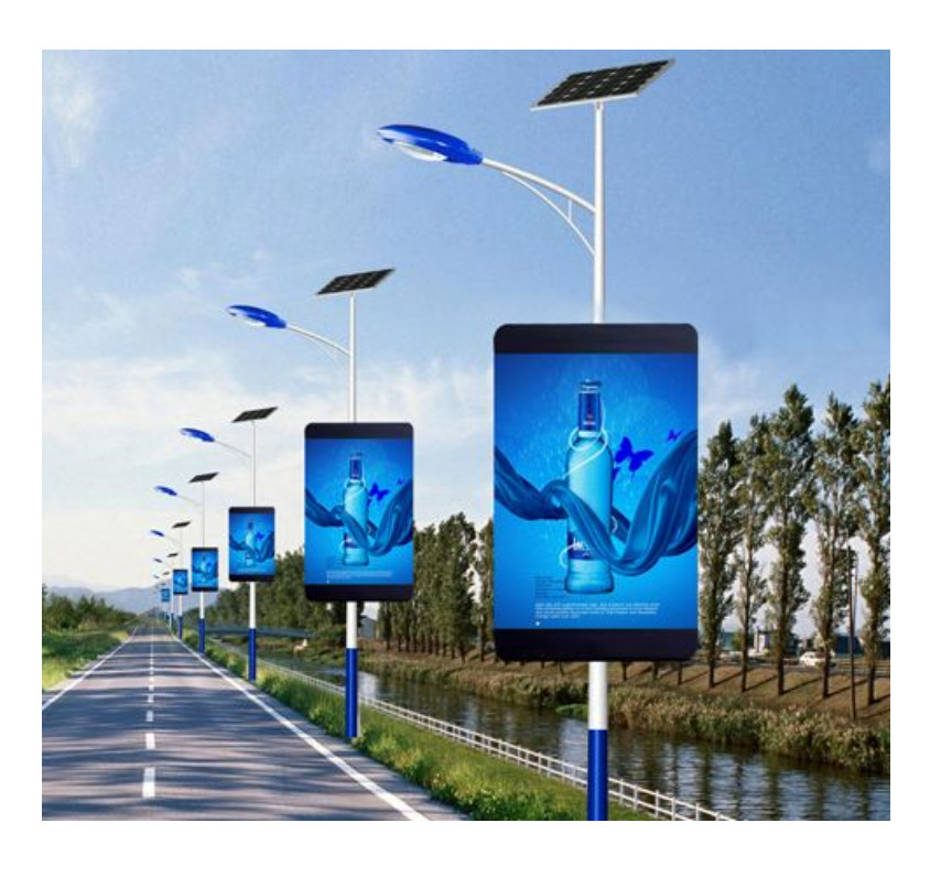 Display customized size LED display lamp post single panel and double panel advertising equipent digital signage