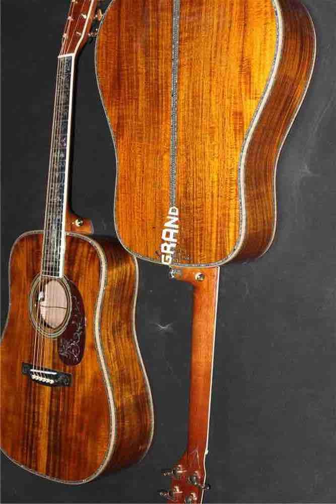 Custom Aaaa All Solid Koa Wood 45D Type Dreadnought Acoustic Guitar