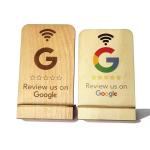 Google Review NFC Wood Stand Display Business Reviews Smart NFC Wooden Stand for