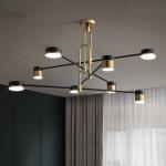 Wrought iron chandelier Gold Black spider lamp For Home Living Room Decoration