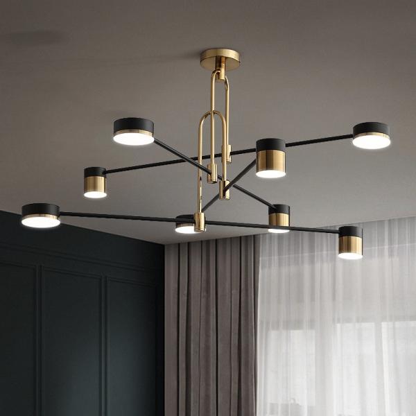Wrought iron chandelier Gold Black spider lamp For Home Living Room Decoration