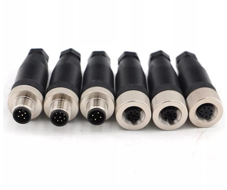3 Pin 4 Pin Screw Shreaded M8 Circular Connector Male Female IP67 For Solder Sensor