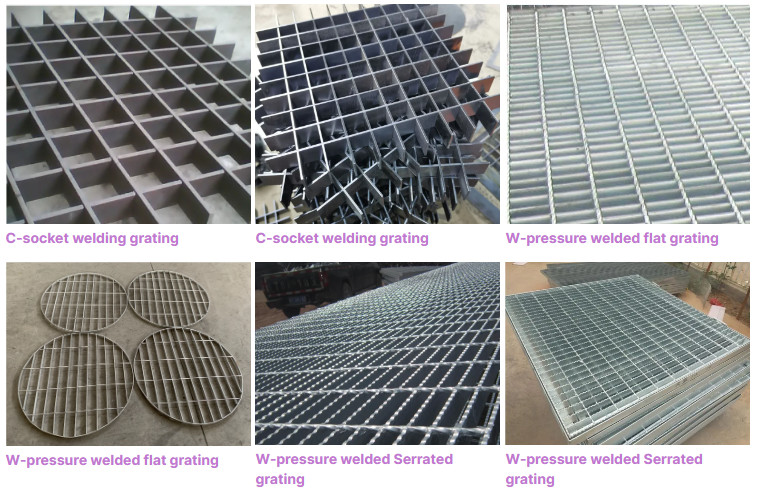 Hot Dipped Galvanized Metal Grating 505 Serrated Bar Safety Walkway Steel Grating