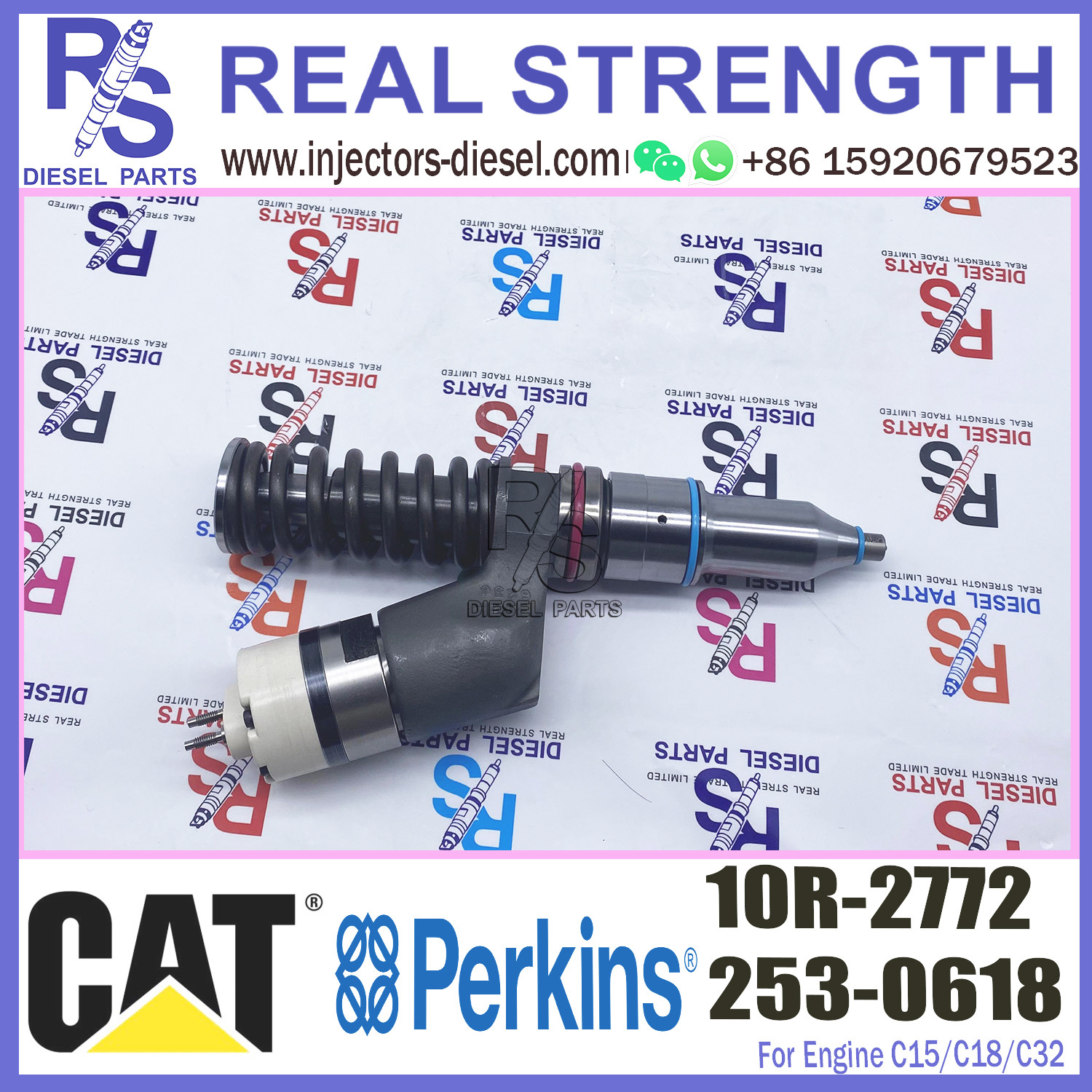 common rail injector 253-0618 10R-2772 for C13 C15 C18 385C auto parts high quality diesel injector nozzle 253-0618 10R-
