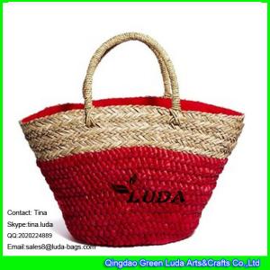 Quality LUDA red monogrammed beach bags seagrass woven straw bags wholesale