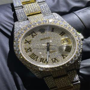 Quality DEF Moissanite Watch Rolex Full Bussdown Rolex Iced Out Diamond Watch wholesale