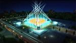 Candle light garden type music dancing floor dry fountain