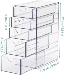Quality Clear Containers For Hair Accessory Organizing, Plastic Hair Accessory Organizer Box With 5 Drawers, Hair Accessory wholesale