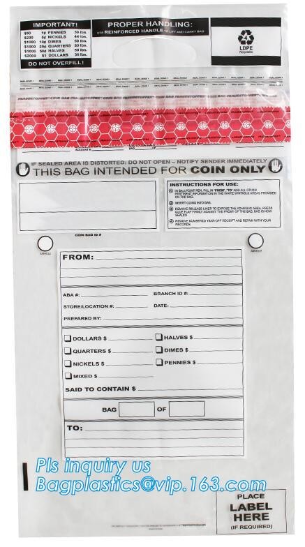 Opaque Tamper Evident Sealing Plastic Bank Money Steb Security Bag / Custom Self Adhesive Plastic Courier Bag, bagease