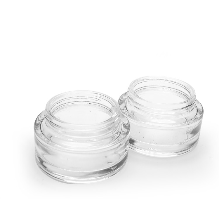 Black White Round Face Cream Jar Clear Glass Cream Jar Cosmetic Packaging 50g 30g