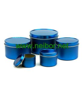 China deep drawn 2 pieces round seamless candle tin container on sale