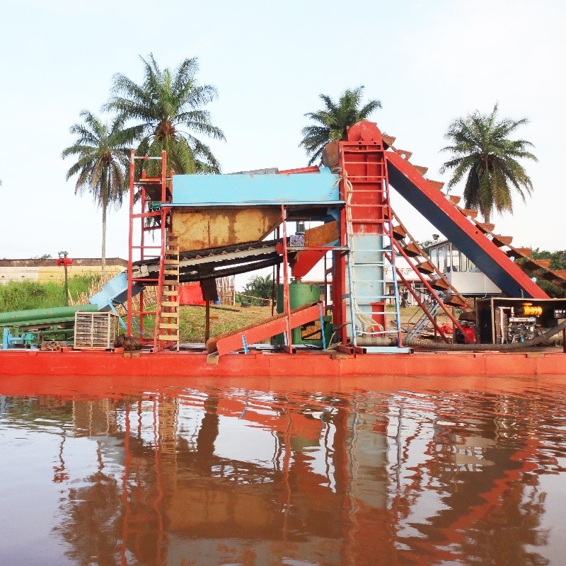 100m3/h Capacity Chain Bucket Dredger For Gold Mining