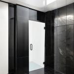 Frameless Tempered Glass Black Profile Walk in Shower Screen Shower Door for