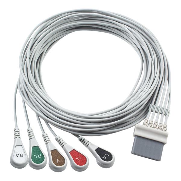 Schiller ECG Cables and Leadwires 7pin Connector ECG Cable 5 Lead IEC snap