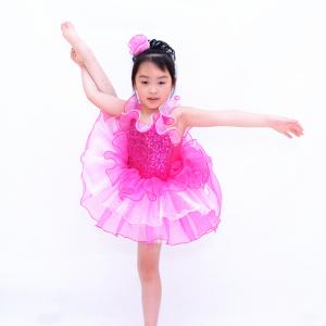 Quality Children Ballet Dancewear Ruffle Tiered Bubble Skirt Back Waist wholesale