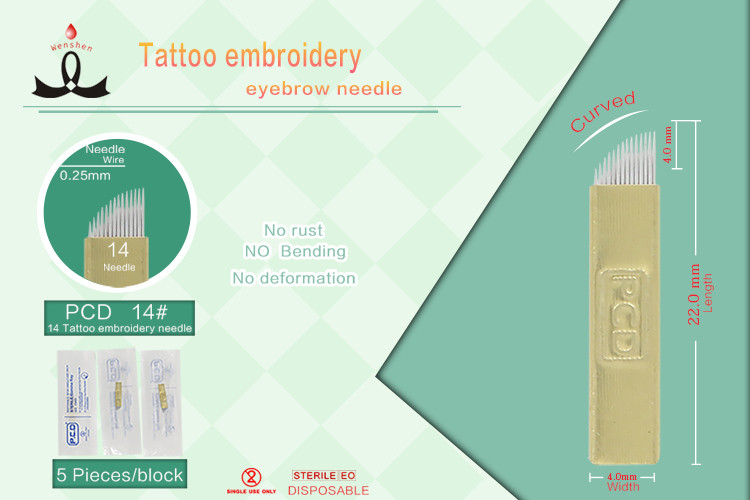 Safe Clean Microblade Needles 14 Pin Eyebrow Embroidery Tattoo Blade