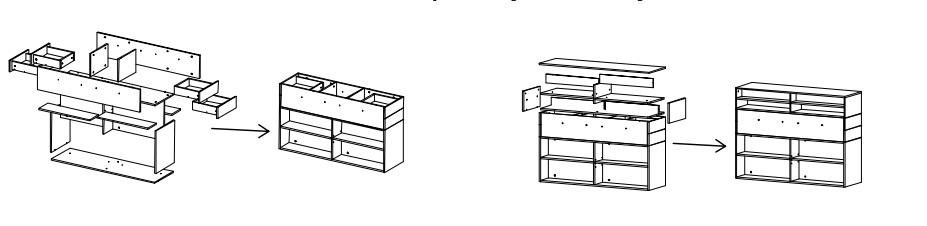 Modular Design Staff Office Desk , 4 Person Workstation Table With Middle Cabinet