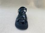 Fashion Black Velvet Platform Sandals Bright Surface Summer