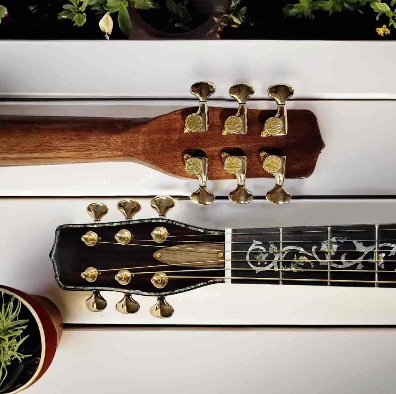 Custom 41 Inch Grand Style 6 Strings Single Cutaway Acoustic Guitar in Transparent Green Color