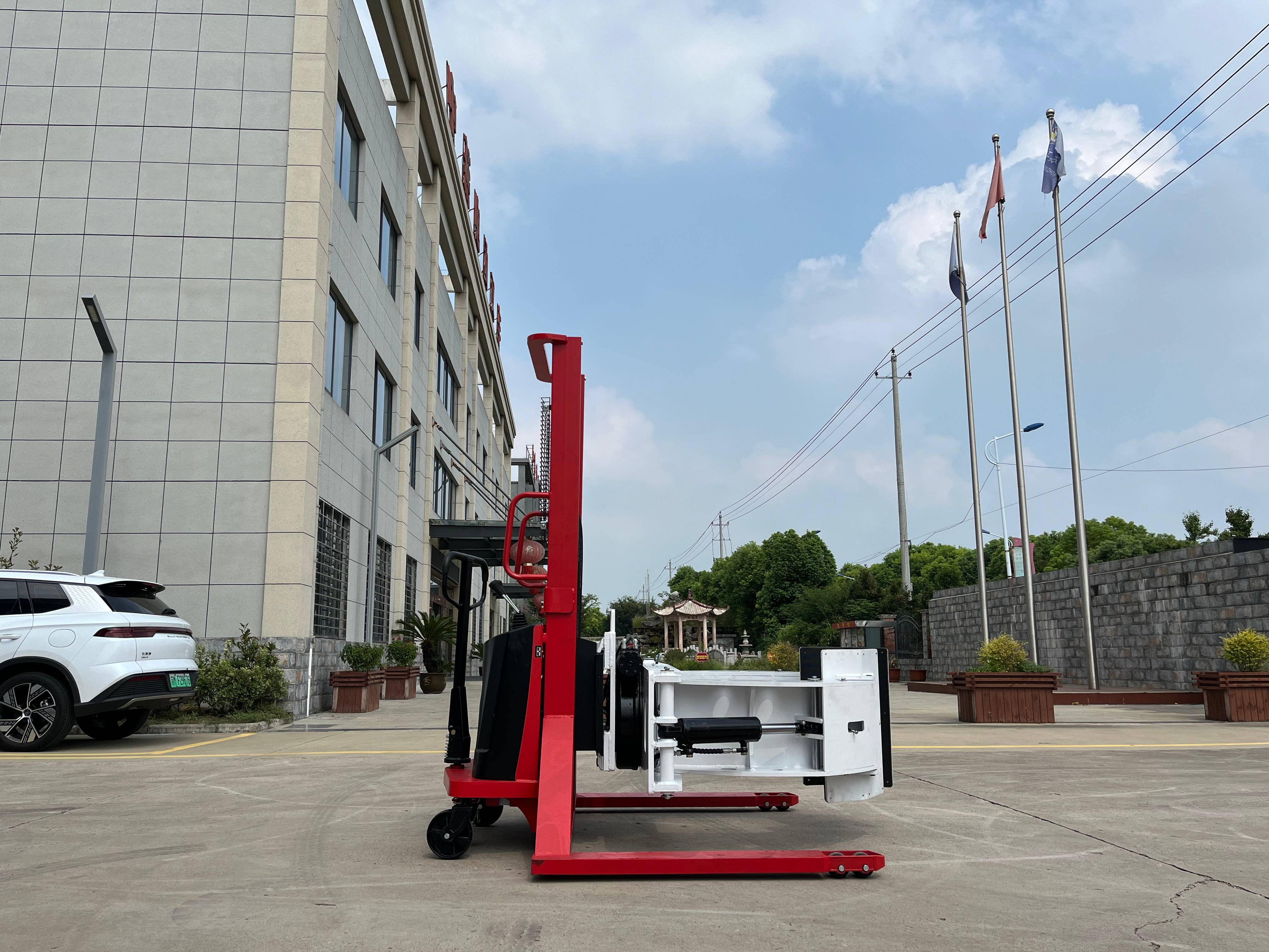 Semi electric roll stacker hand-pushed paper reel lifter stacking roller stacker cheap price semi electric roll stacker