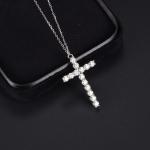 Custom 925 Sterling Silver Moissanite Cross Necklace Jewelry Pendant Brilliance