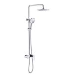 Thermostatic Single Handle Round Shower Set Brass Body Chrome Finished