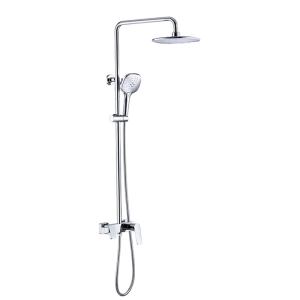Quality Thermostatic Single Handle Round Shower Set Brass Body Chrome Finished wholesale