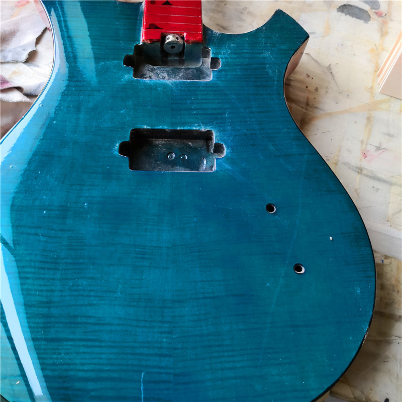 Irregular shaped white electric guitar with custom guitar/gift to friends handmade guitar