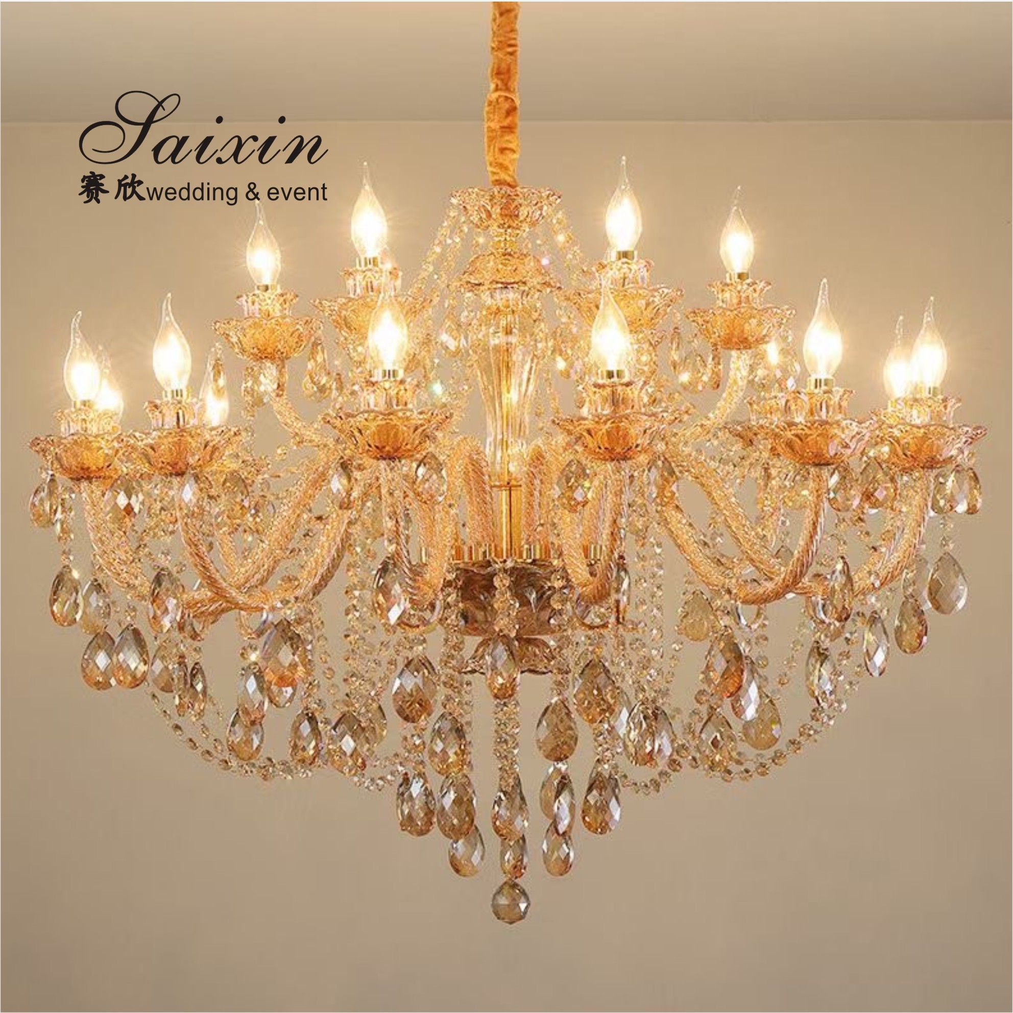 12 Light Crystal Chandelier Bedroom Lighting Event Ceiling Decor Larger Shade Hotel 20 Inch