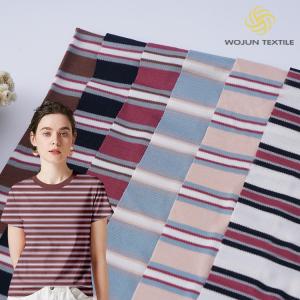 Quality Moisture Absorbing Breathable Smooth Striped Knit Fabric For T Shirt wholesale